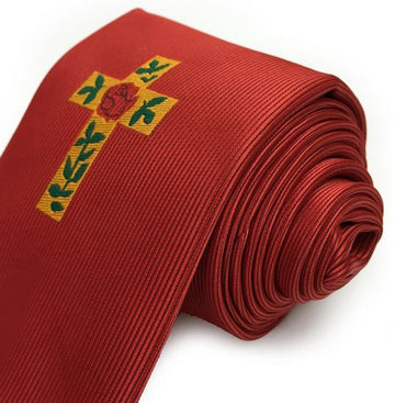 Masonic 100% silk Rose Croix Degree Tie Red with logo